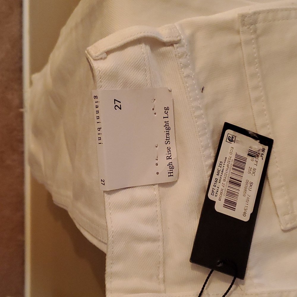 Gianni Bini white denim, ready for hemming